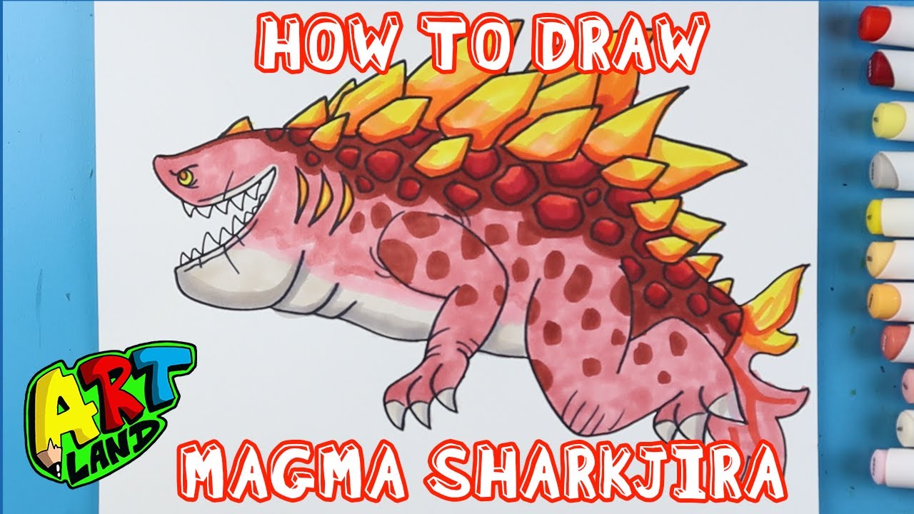How to Draw MAGMA SHARKJIRA!!!
