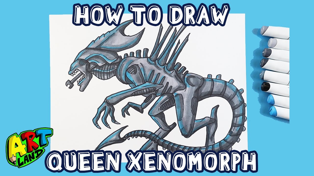 How to Draw QUEEN XENOMORPH