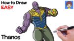 How to Draw Thanos with Infinity Gauntlet Step by Step - Thanos Drawing