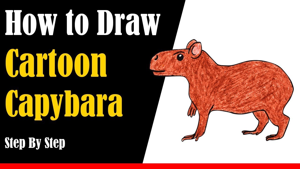 How to Draw a Cartoon Capybara Step by Step - very easy