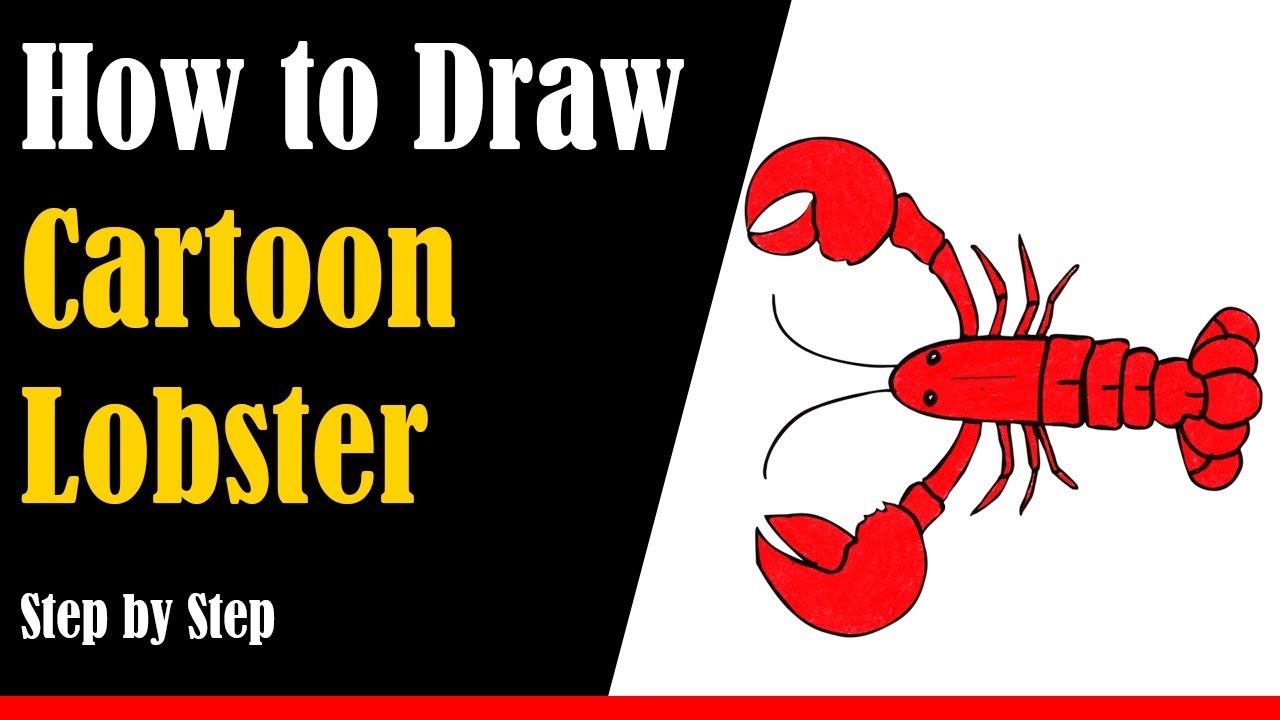 How to Draw a Cartoon Lobster Step by Step - very easy