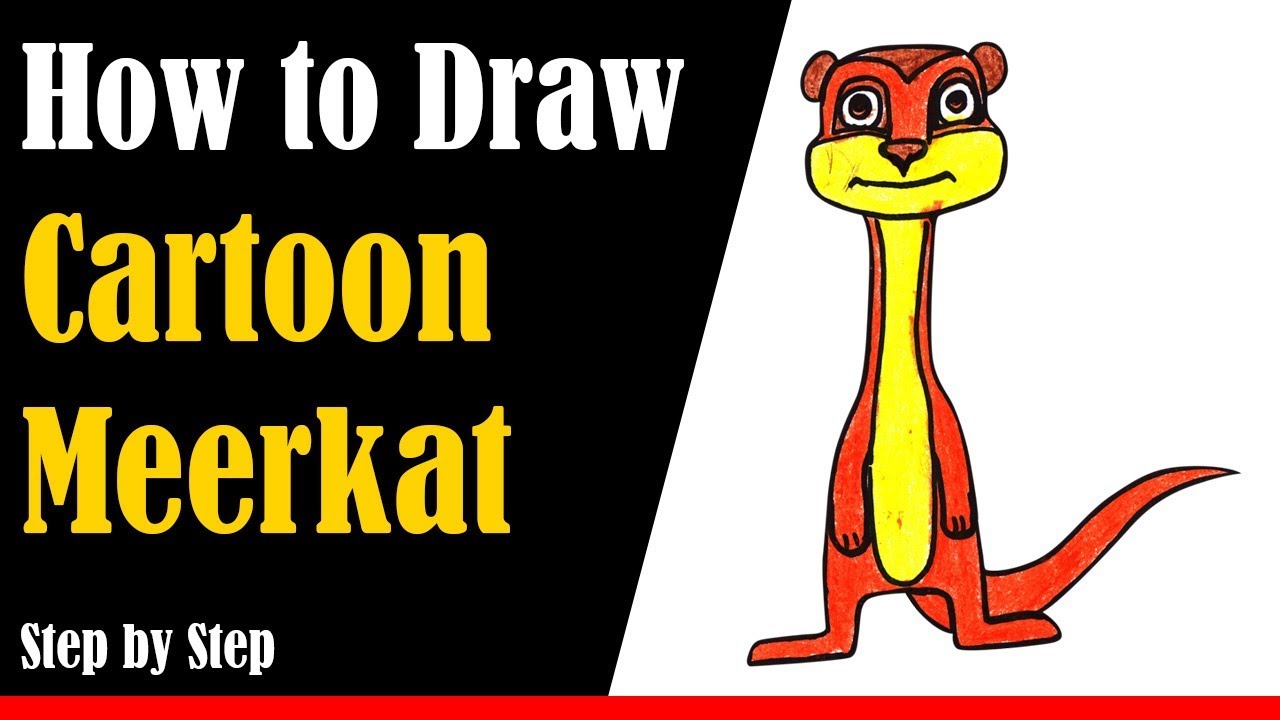 How to Draw a Cartoon Meerkat Step by Step - very easy