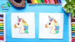 How to Draw a Cute Unicorn Emoji  Colorful Unicorn Drawing Easy