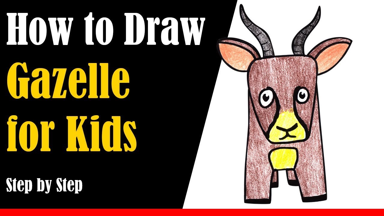 How to Draw a Gazelle for Kids Step by Step - very easy