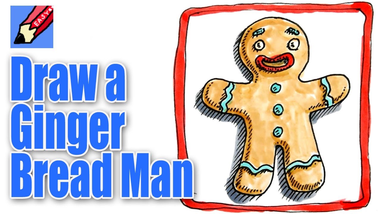 How to Draw a Gingerbread Man Real Easy