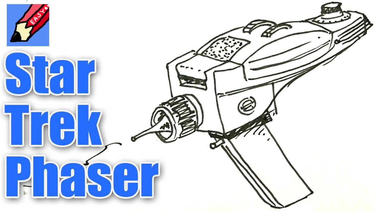 How to Draw a Star Trek Phaser Pistol Real Easy