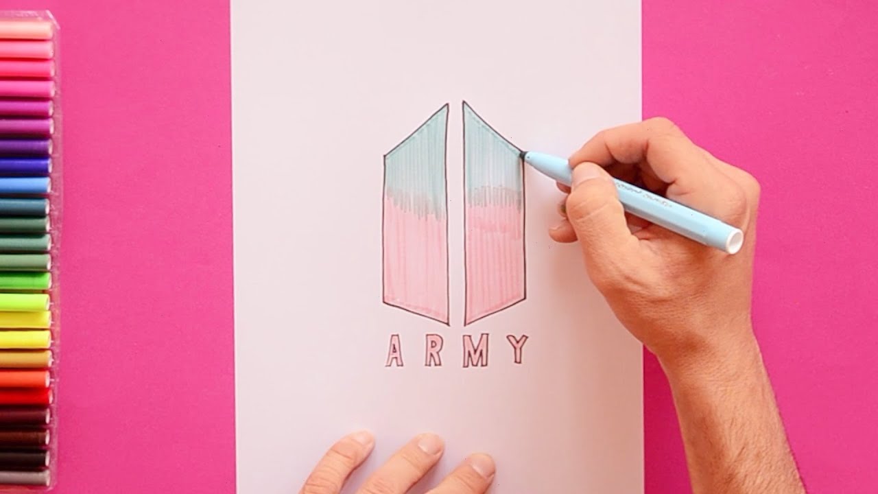 How to draw BTS Army Logo