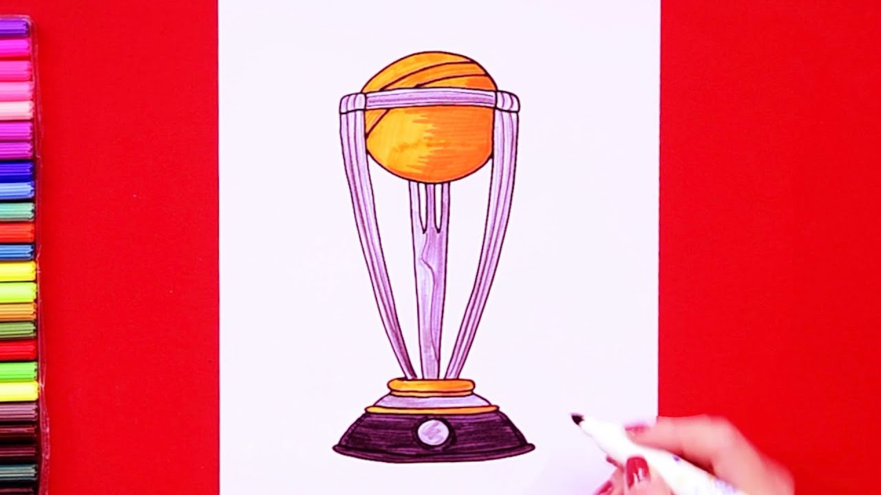 How to draw Cricket World Cup Trophy 2019