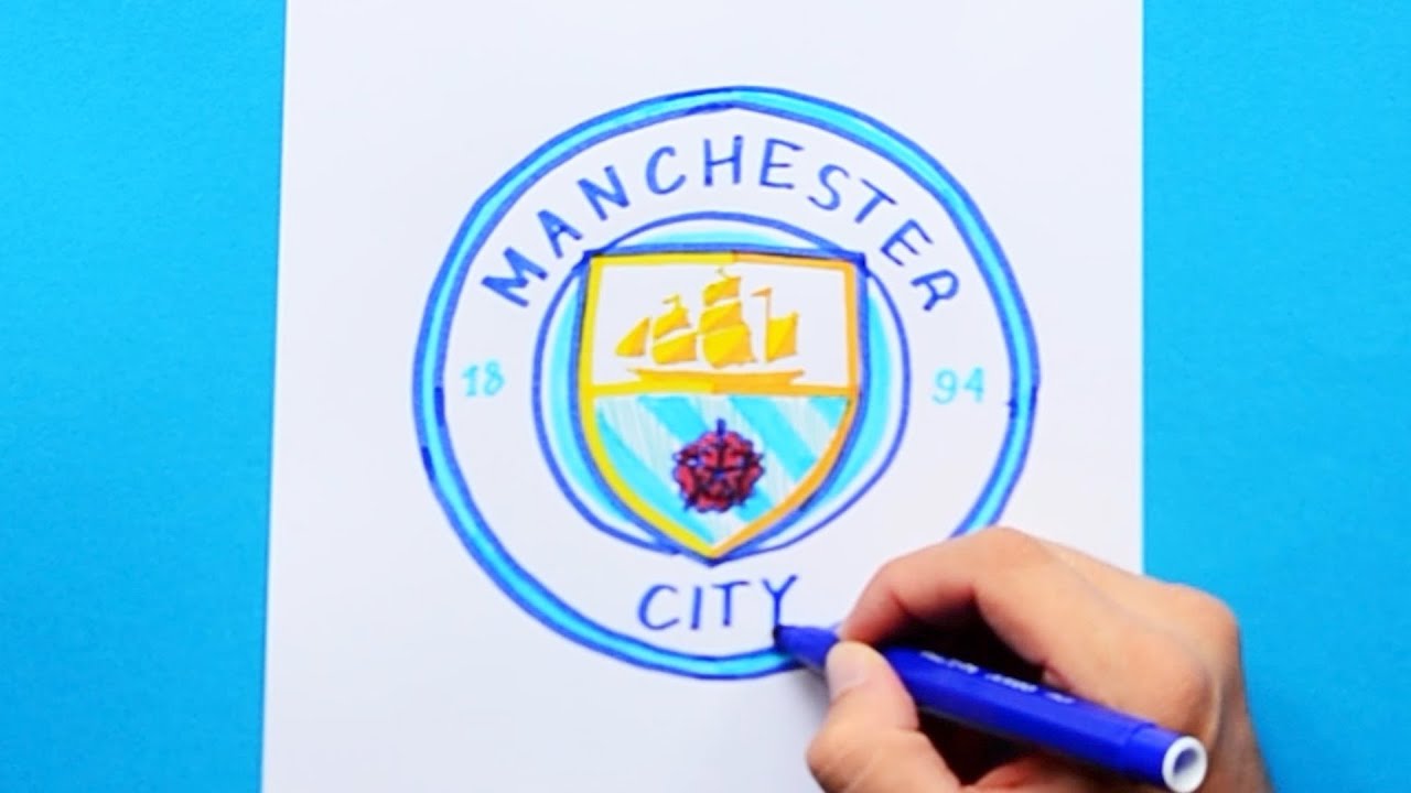 How to draw Manchester City F.C. Logo - Premier League