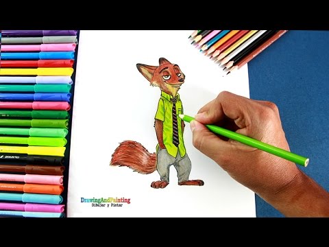 How to draw NICK WILDE (Zootopia) | Como dibujar al zorro Nick Wilde de película Zootopia