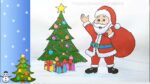How to draw Santa Claus with Christmas tree  || Christmas drawing and painting