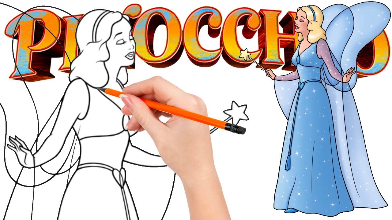 How to draw - The Blue Fairy brings Pinocchio to life