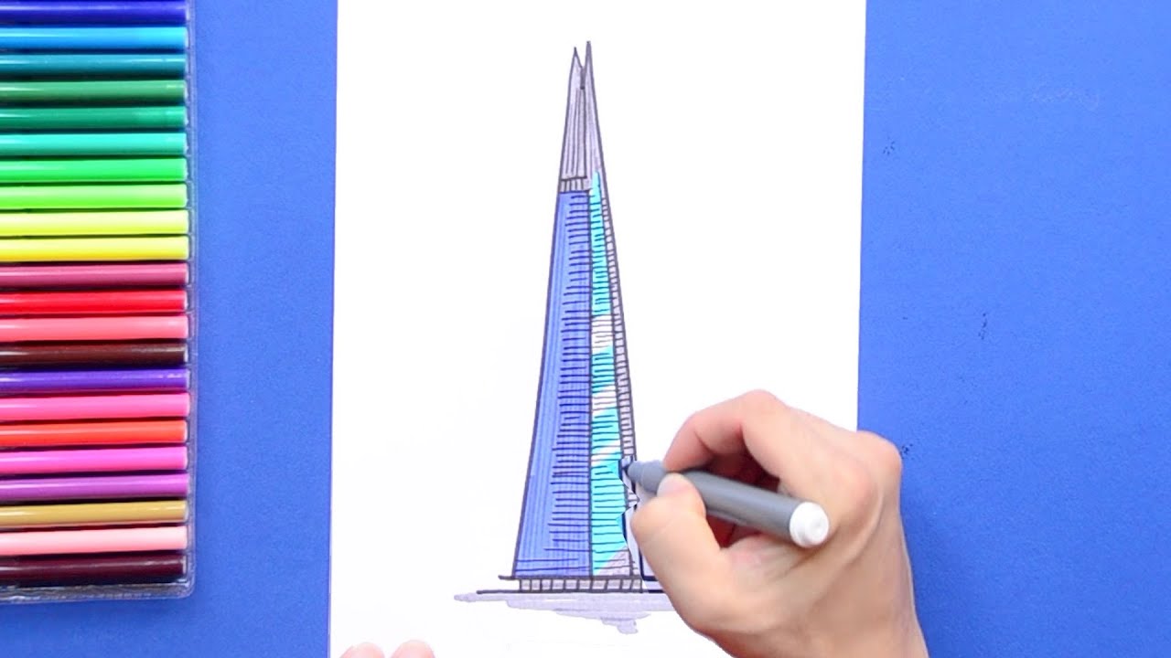 How to draw The Shard, London