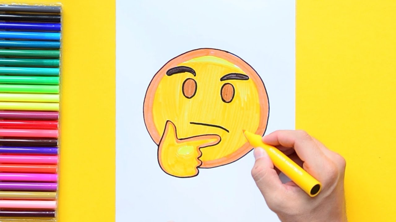 How to draw Thinking Face Emoji