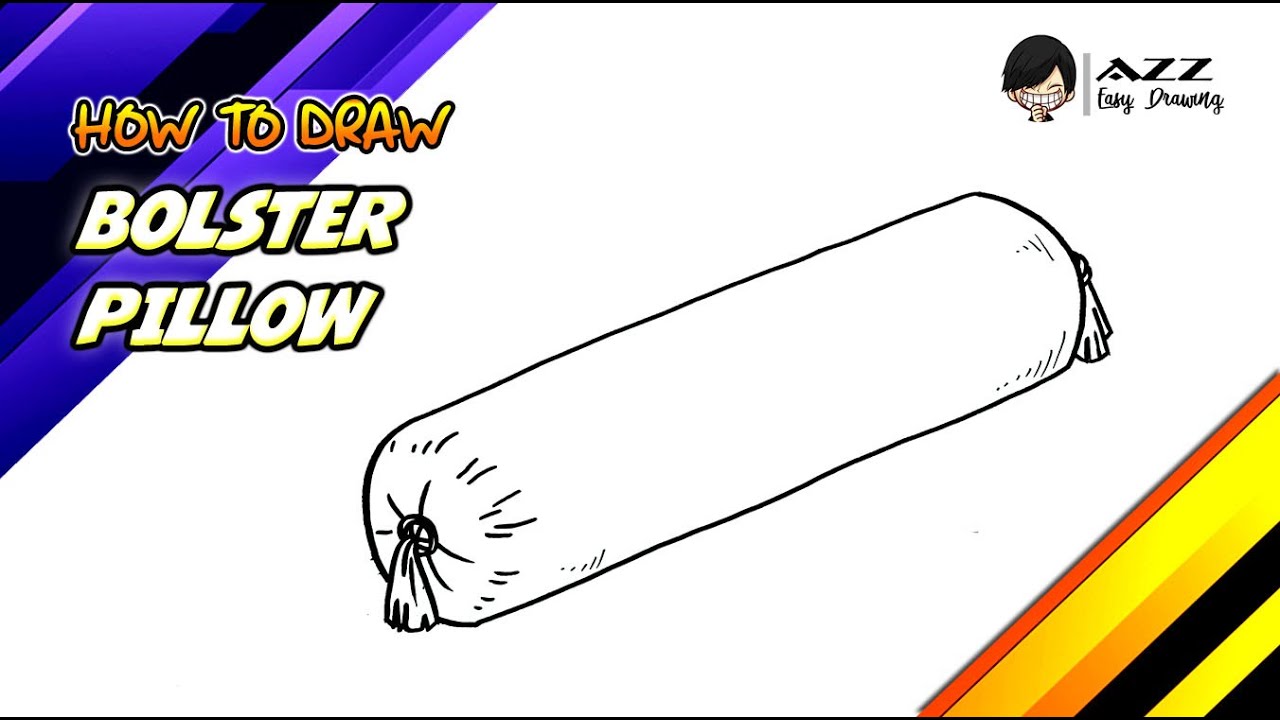 How to draw a Bolster Pillow step by step