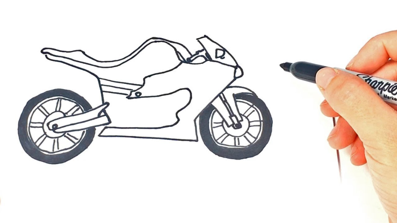 How to draw a Racing Motorcycle Step by Step