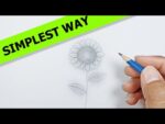 How to draw a sunflower with pencil | Simple Drawing Ideas
