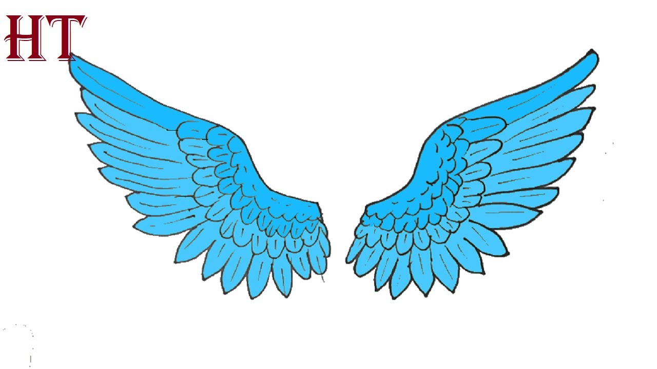 How to draw wings easy Step by Step