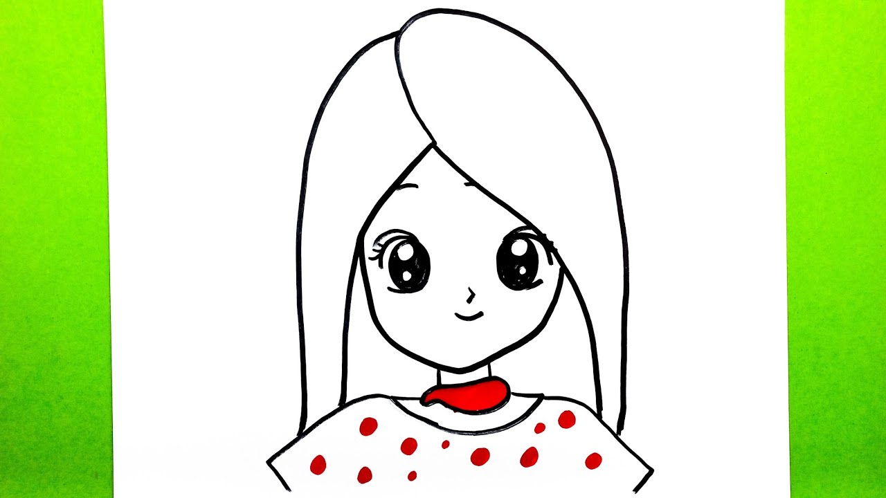 Kolay Anime Kız Çizimi, Adım Adım Sevimli Bir Anime Kız Nasıl Çizilir, Çok Kolay Resim Çizimleri