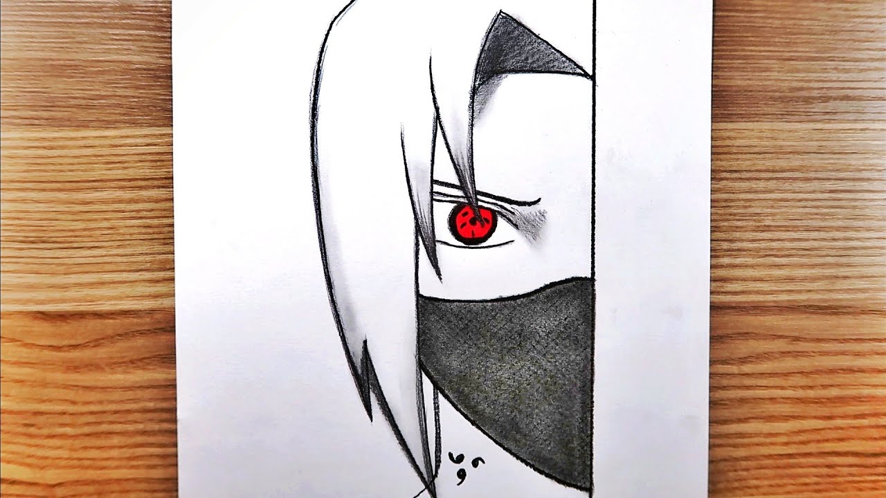 Kolay Anime Naruto-Sasuke Çizimi / Karakalem Anime Çizimleri Adım Adım Nasıl Yapılır @M.A Drawings