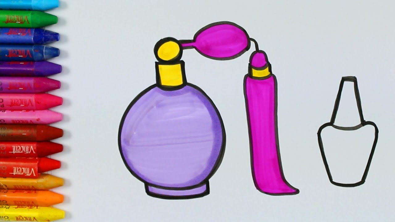 Wie zeichne Parfüm  | Parfüm Malvorlagen | Malbücher | Zeichnen, Farbe und Ausmalen für Kinder