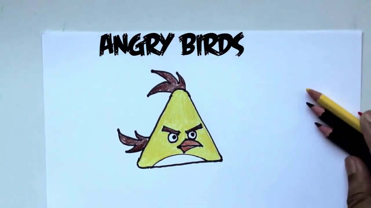 Angry Bird Drawing  ( How to draw Angry Bird yellow easily )