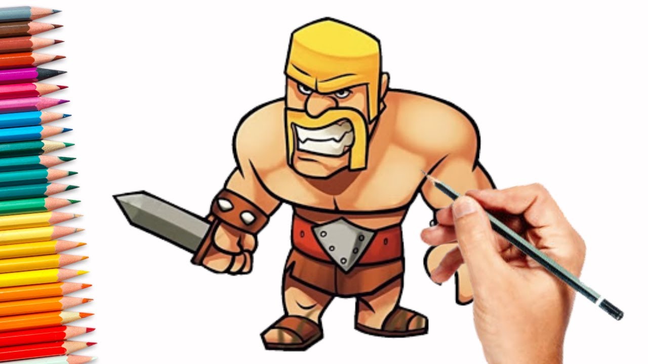CLASH OF CLAN drawing | Barbarian King drawing from Clash of Clans