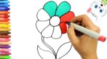 Cómo Dibujar y Colorear flores coloridas | Dibujos Para Niños con MiMi | Aprender Colores