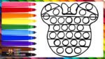 Drawing And Coloring A Rainbow Minnie Mouse POP IT Fidget  Drawings For Kids