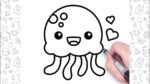 Drawing Jellyfish for children / Bolalar uchun meduza chizish / Как нарисовать медузу для детей