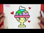 HOW TO DRAW A CUTE ICE CREAM,STEP BY STEP, DRAW Cute things