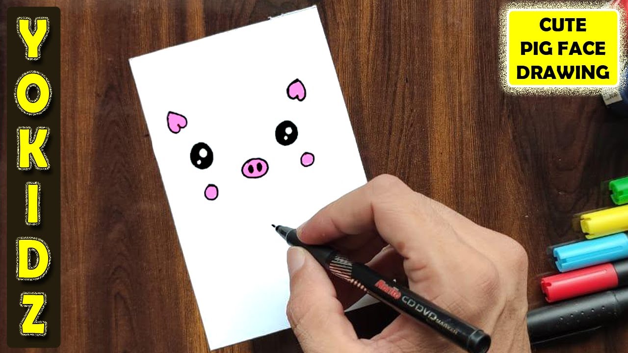 HOW TO DRAW PIG FACE EASY