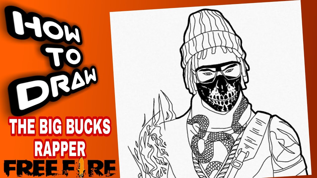 HOW TO DRAW THE BIG BUCKS RAPPER BUNDLE FROM FREE FIRE | FREE FIRE DRAWINGS