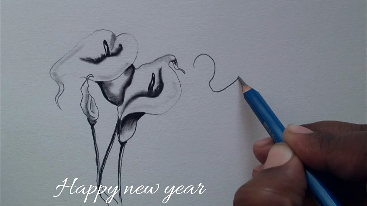 Happy New Drawing Very Easy / New Year 2021 special Drawing Step by Step for Beginners