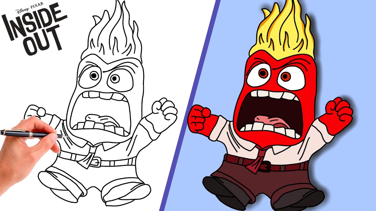 How To Draw ANGER // FROM INSIDEOUT // Step-By-Step