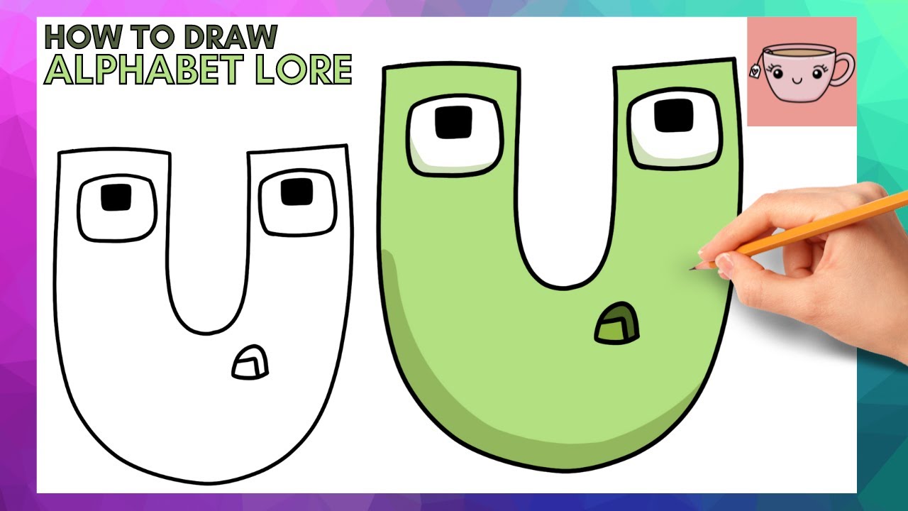 How To Draw Alphabet Lore - Letter U | Cute Easy Step By Step Drawing Tutorial