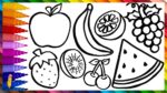 How To Draw And Color Fruits Step By Step  Drawings For Kids
