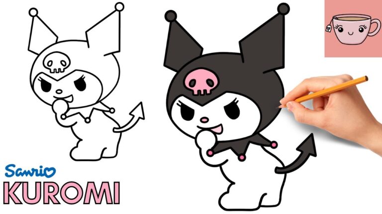 How To Draw Kuromi - Back Pose | Sanrio | Cute Easy Step By Step ...