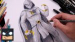 How To Draw Moon Knight  Draw & Color Tutorial (Step by Step)