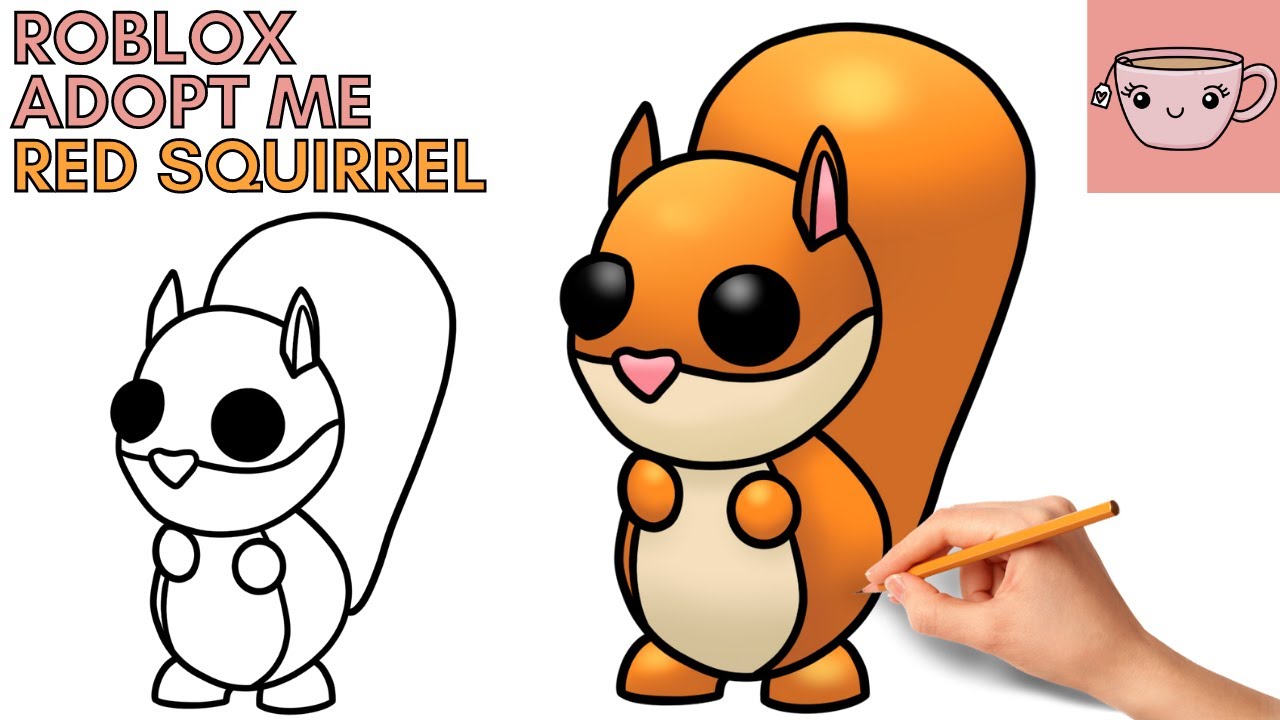 How To Draw Red Squirrel Roblox Adopt Me Pet | Cute Step By Step Drawing Tutorial