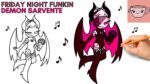 How To Draw Remastered Demon Sarvente - Friday Night Funkin Mod | FNF | Step By Step Tutorial