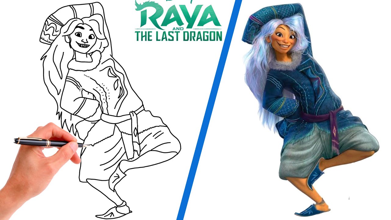 How To Draw SISU HUMAN FORM FROM RAYA AND THE LAST DRAGON // Step-By-Step