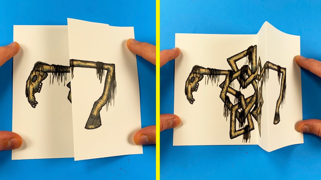How to Draw Long Horse Folding Surprise | Trevor Henderson's Paper Craft