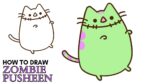 How to Draw Zombie Pusheen Cat for Halloween | Easy Step By Step Drawing Tutorial
