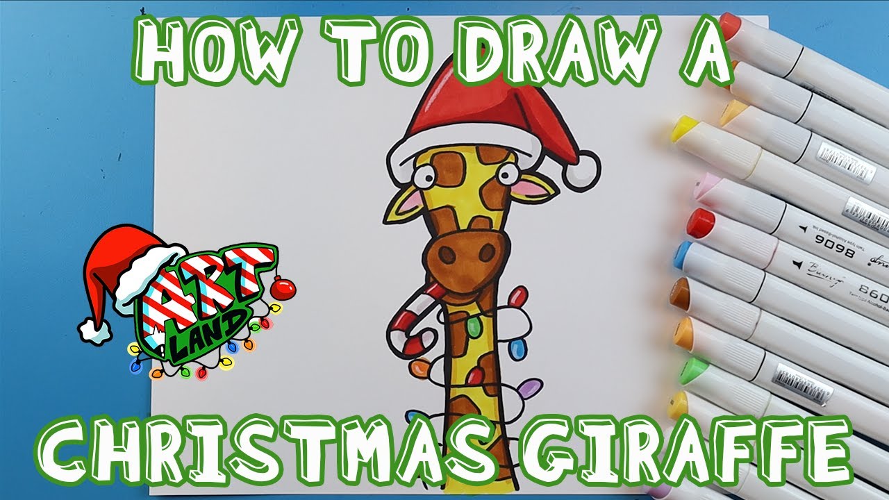 How to Draw a CHRISTMAS GIRAFFE!!!