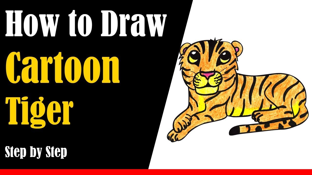 How to Draw a Cartoon Tiger Step by Step - very easy