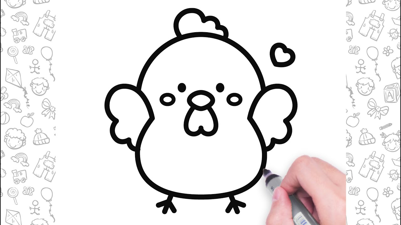 How to Draw a Chicken Easy | bolalar uchun oson tovuq chizish | बच्चों के लिए आसान चिकन ड्राइंग