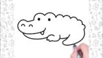 How to Draw a Crocodile Easy | Bolalar uchun hayvonlarni chizish | बच्चों के लिए आसान जानवर ड्राइंग