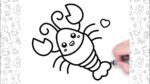 How to Draw a Cute Lobster Easy For Kids | Cute Drawings