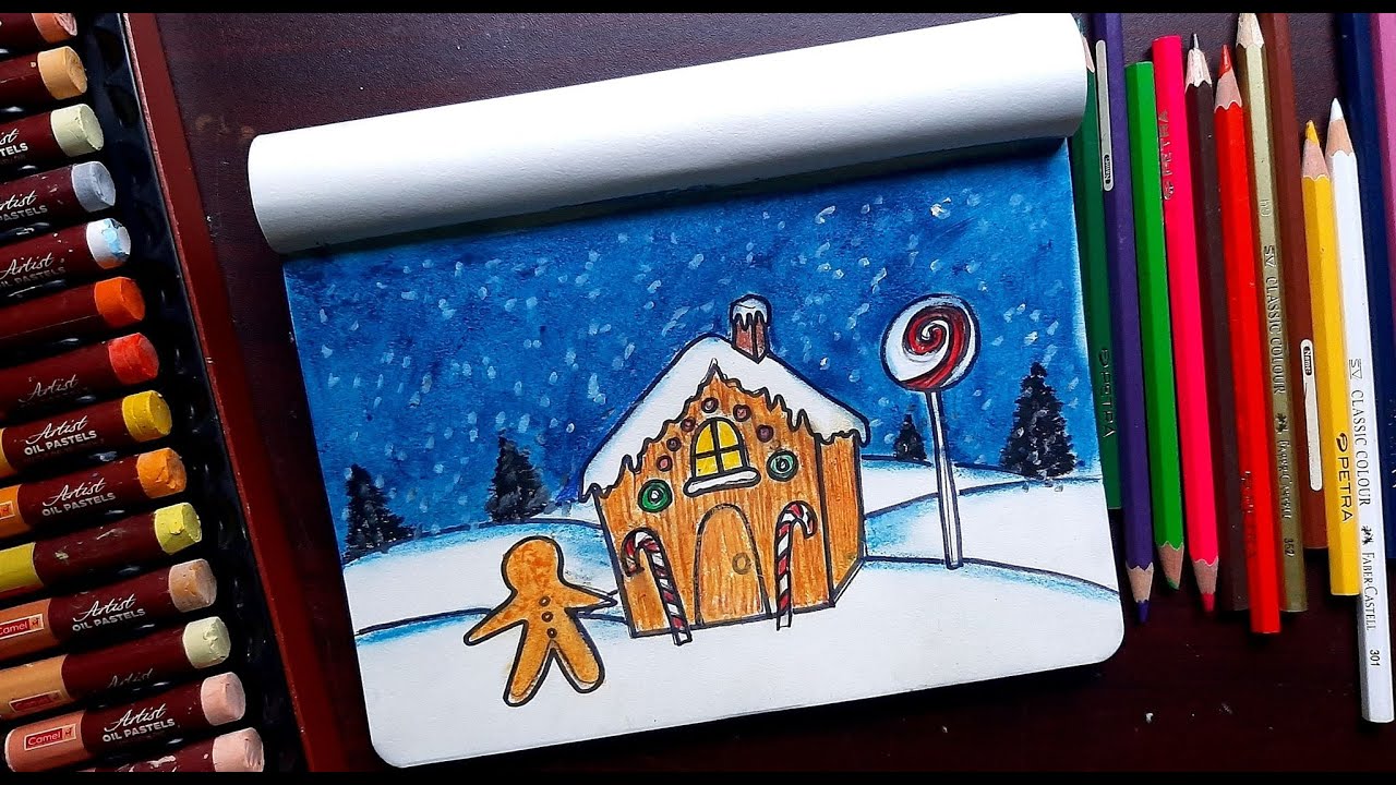 How to Draw a Gingerbread House Step by Step